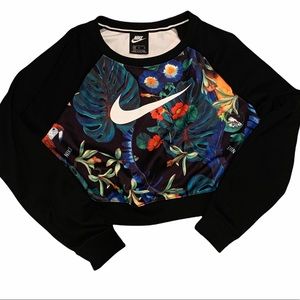 Nike tropical crop sweatshirt size medium